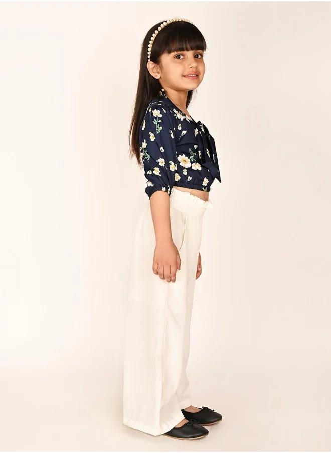 ليلك Star Printed Top with Solid Pant Set