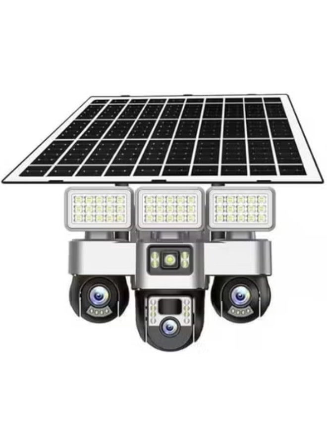ELTRAZONE V380 Pro 4G Solar Security Camera – Triple PTZ Lens System with 360° Rotation, 4K Ultra HD Resolution, Night Vision, IP66 Waterproof Outdoor Camera, Mobile App Control, Motion Detection & AI Human Tracking, Solar Rechargeable Power for Home, Garden, Office, and Commercial Security - Image 1