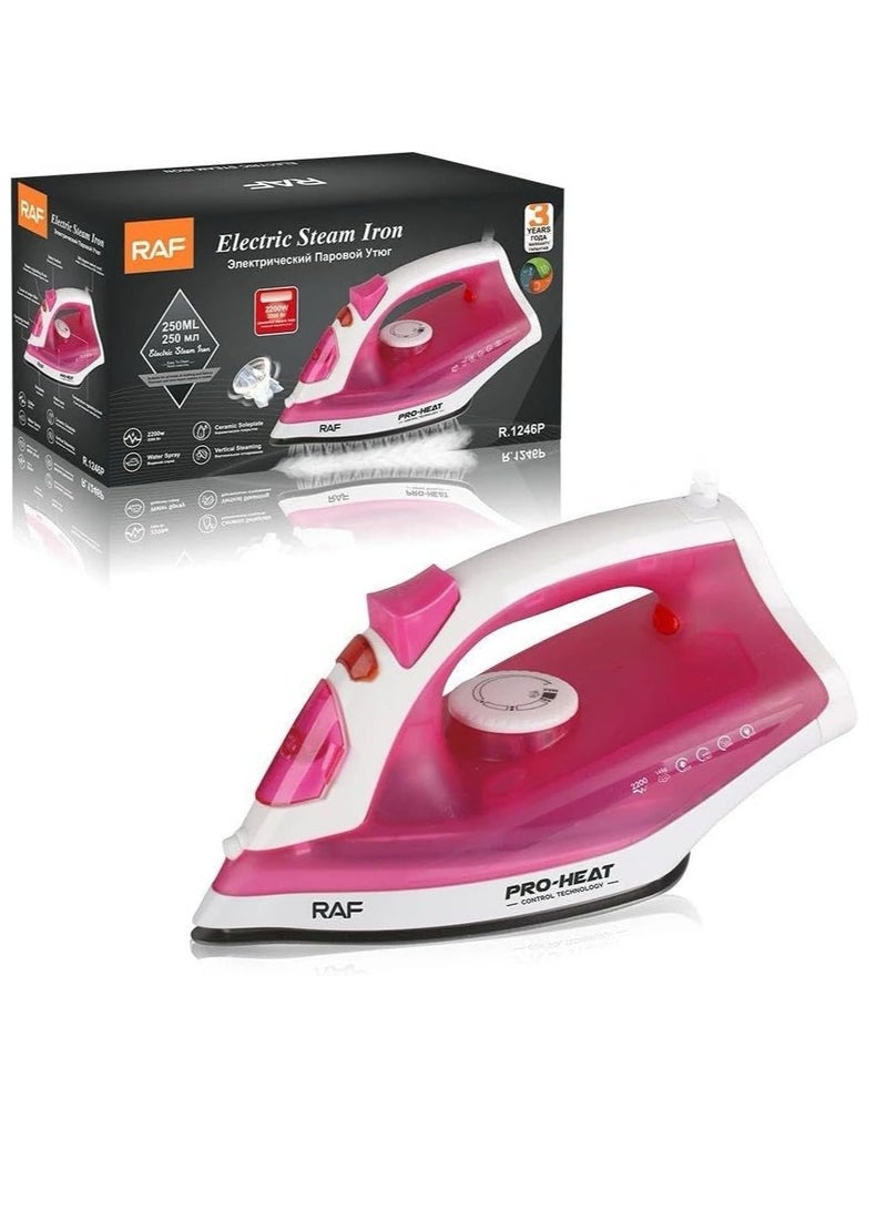 RAF Electric Steam Iron - 2200W, 250ml, Powerful Steam Technology for Perfect Clothes Model R1246P easy and quick process - Image 2