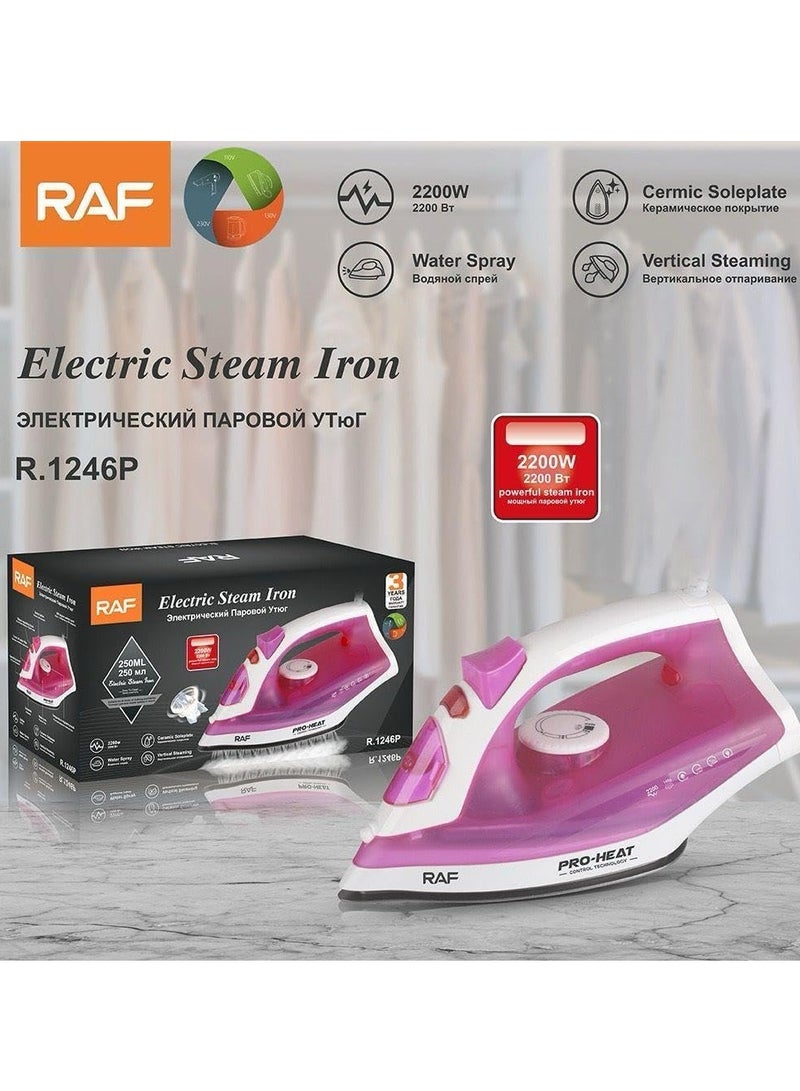 RAF Electric Steam Iron - 2200W, 250ml, Powerful Steam Technology for Perfect Clothes Model R1246P easy and quick process - Image 3