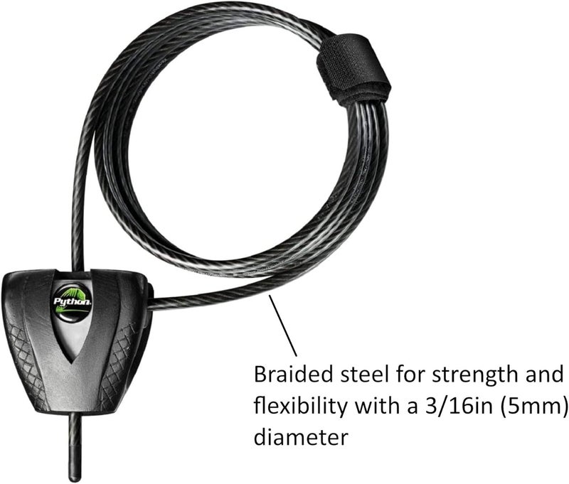 MasterLock 8417D Cable Lock, Python Adjustable Keyed Cable Lock, 6 ft. Long, 4 Pack Bundle with Keychain Light - Image 2