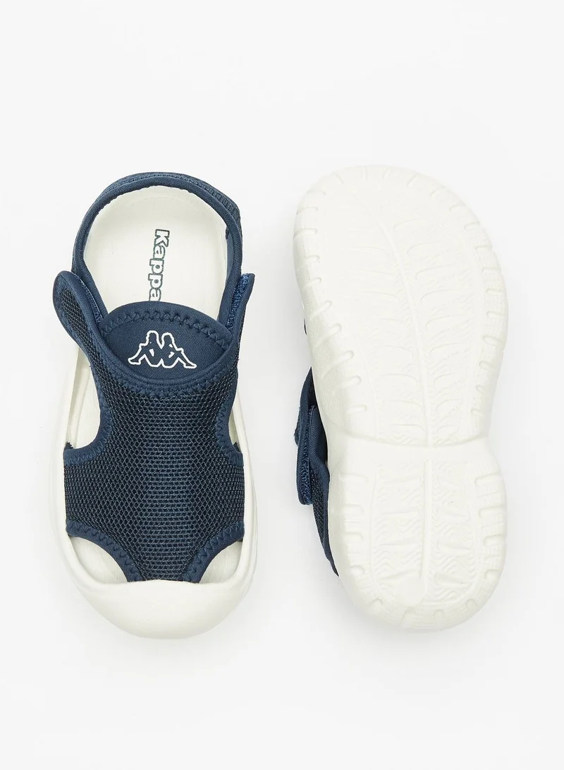 Kappa Logo Detail Slip On Sandals with Hook and Loop Closure