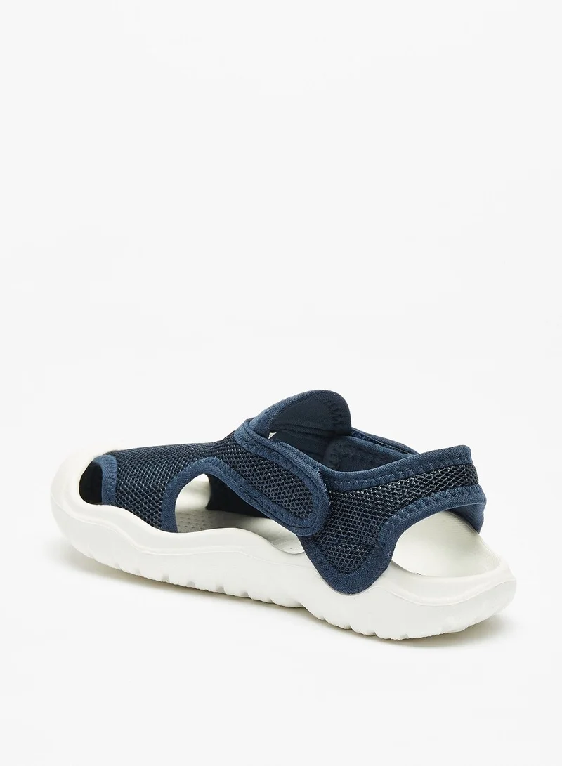 Kappa Logo Detail Slip On Sandals with Hook and Loop Closure