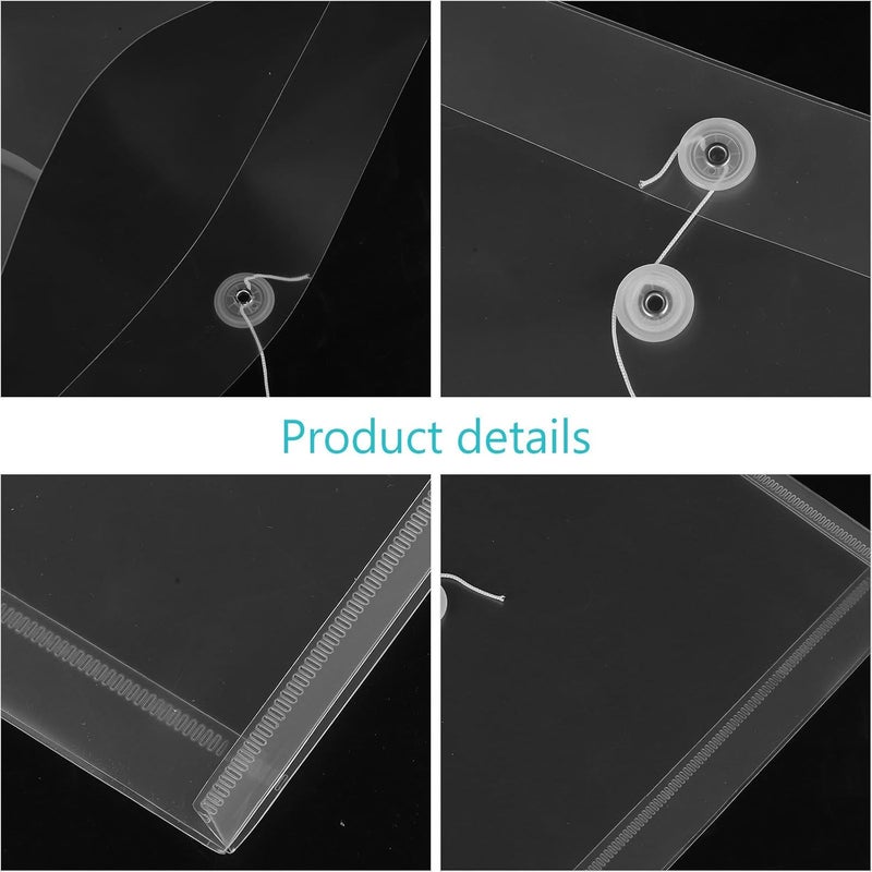 Kichvoe 12pcs A6 File Storage Bags 15.8x11.5cm Document File Pockets Thick Plastic Organizer for Office and School Filing - Image 3