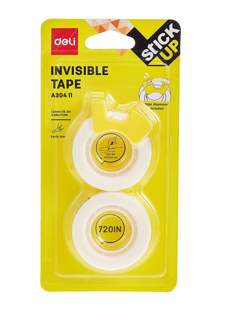 Deli شريط سحري غير مرئي بعرض 12 مم مع مجموعة موزع - Image 1