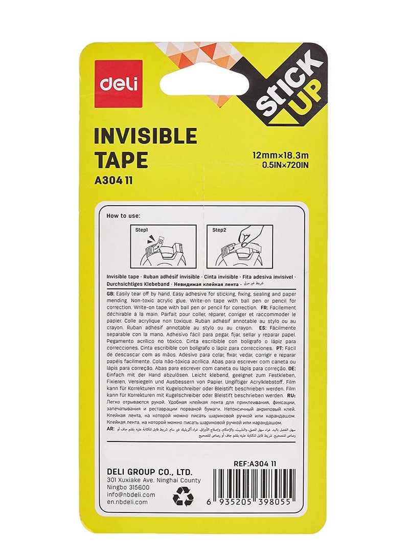 Deli شريط سحري غير مرئي بعرض 12 مم مع مجموعة موزع - Image 3