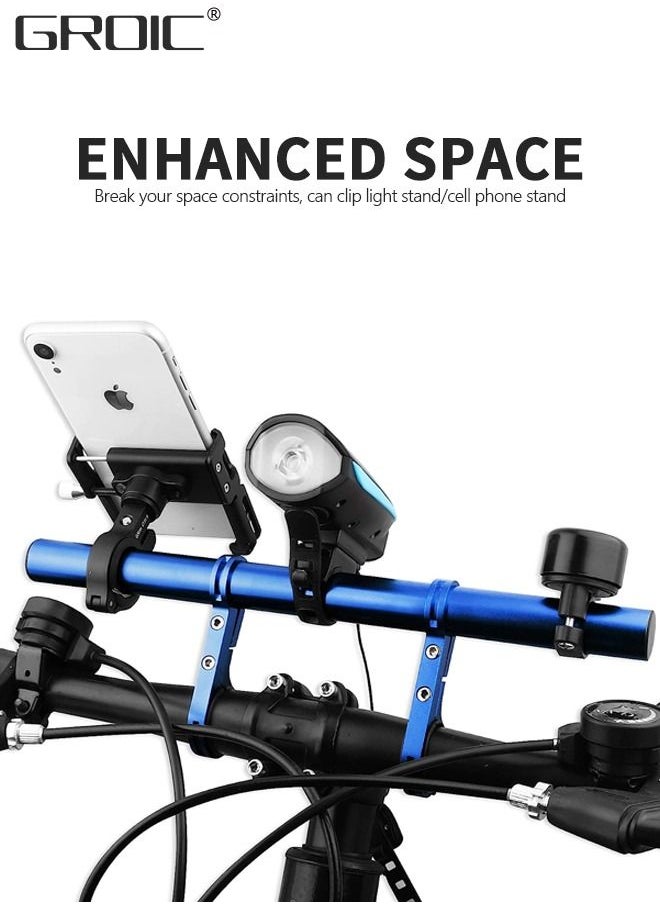 GROIC - Bicycle Handlebar, Bike Handlebar Extender 11.8in, Multifunctional Bracket Extension, Handlebar Extension Rack, Used for Holding Bicycle Speedometer, GPS, Phone Mount Holder and Bike Light - Image 1