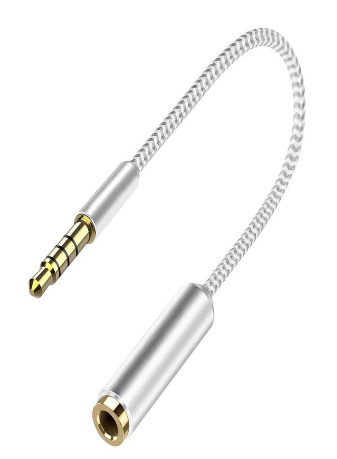 Cellet Gold Plated 3.5mm TRRS Male to Female Audio Adapter for Mobile Credit Card Reader, Square, Headphones, Audio Aux, 6 Inch (White) - Image 1