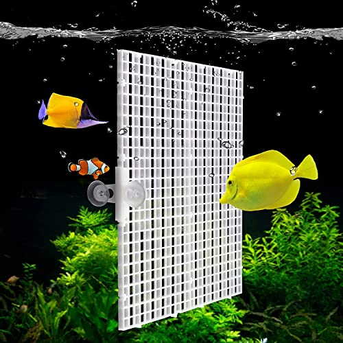 SANSEFERO Premier Plants Aquarium White Divider 4 Pcs With 4 Pcs Grid Divider/Aquarium Fish Tray Egg Crate/Turtle Climber/Bottom Filter Isolation Board (White) - Image 5