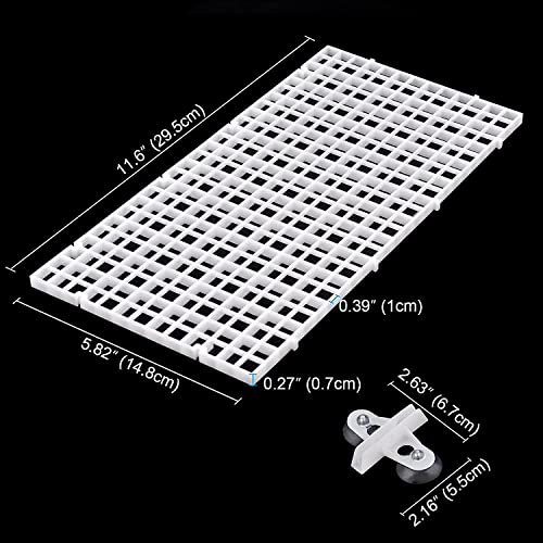 SANSEFERO Premier Plants Aquarium White Divider 4 Pcs With 4 Pcs Grid Divider/Aquarium Fish Tray Egg Crate/Turtle Climber/Bottom Filter Isolation Board (White) - Image 2