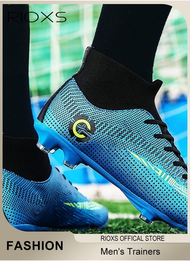RIOXS Men's Track Trainers,Cleats Soccer Shoes For Men,Professional Competition Football Boots,Football Turf Soccer Shoes,Outdoor Non-Slip Sneakers For Teens Youth Adults,Athletic Sneaker Shoes For Racing Running Jumping Training, Mens Athlesiure Trainers  - Image 4