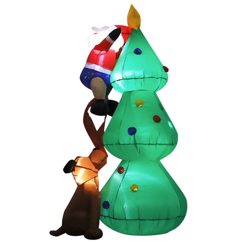 70.75 Inflatable Christmas Decoration Polyester Cloth IP44 Water-Resistant - Built-In LED Lights Inflatable with Santa Climbing Tree for Outdoor Front Yard Garden Christmas Party Mall Events - Image 3