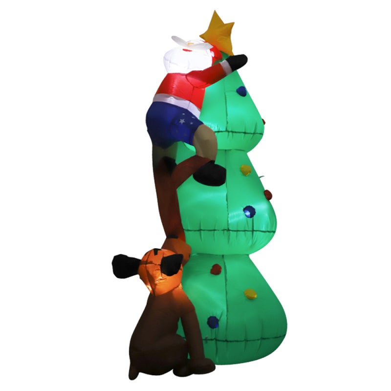 70.75 Inflatable Christmas Decoration Polyester Cloth IP44 Water-Resistant - Built-In LED Lights Inflatable with Santa Climbing Tree for Outdoor Front Yard Garden Christmas Party Mall Events - Image 1