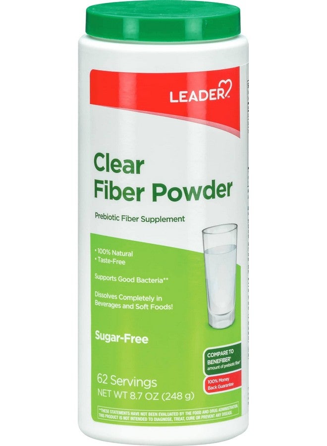 Leader Prebiotic Fiber Supplement Powder for Digestive Health, 100% Natural Daily Fiber Powder, Sugar-Free, Taste-Free, Gluten Free, Non-GMO, Unflavored, 62 Servings (8.7 OZ) (Pack of 1) - Image 1