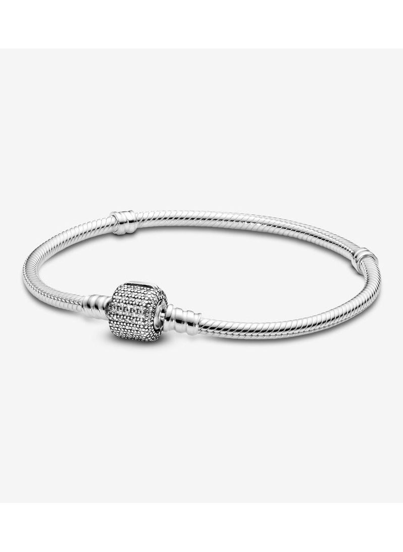 590723CZ Women's Bracelet Pave Ball Clasp 925 Silver Zirconia White, Silver - pzsku/Z395681BFA2A4EA76C182Z/45/1741693256/7b78e1d5-9a13-4853-8102-146a89b6106f