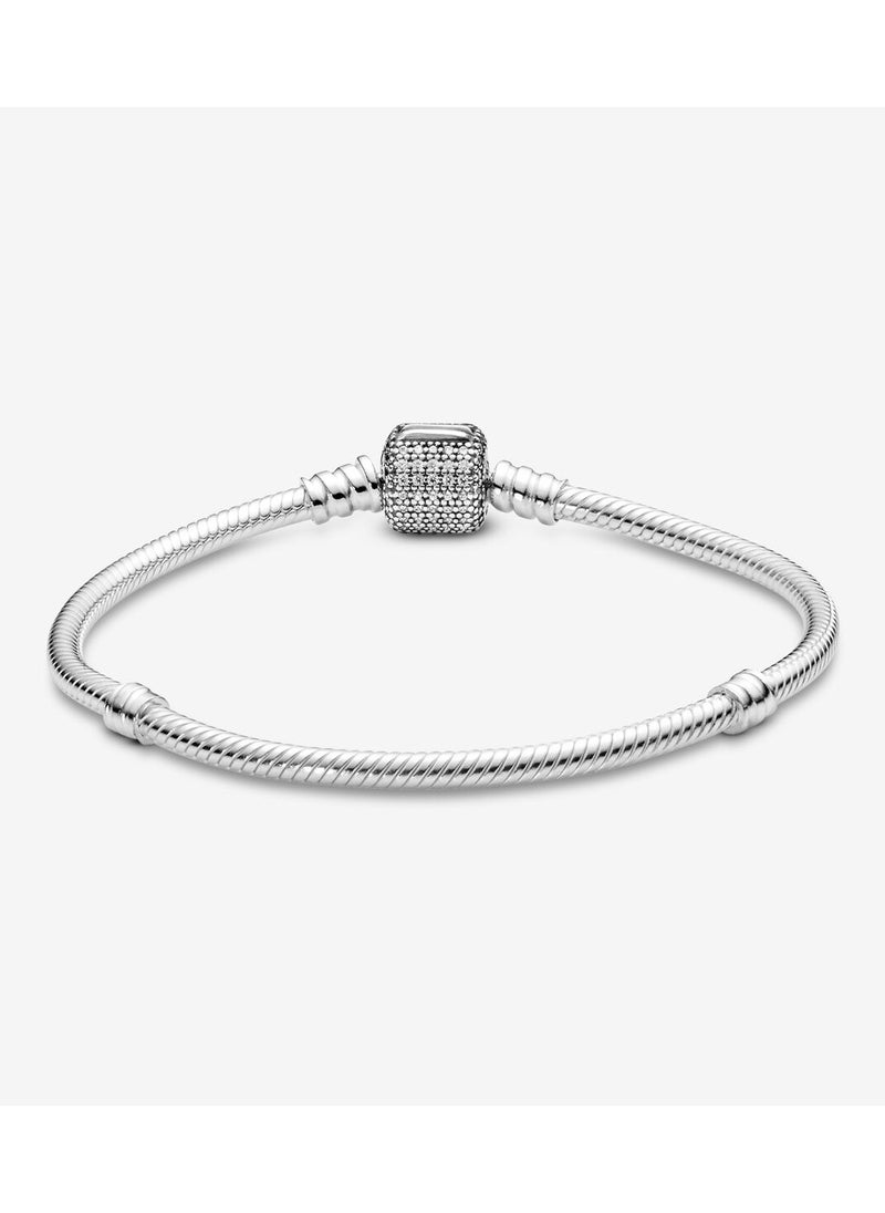 590723CZ Women's Bracelet Pave Ball Clasp 925 Silver Zirconia White, Silver - pzsku/Z395681BFA2A4EA76C182Z/45/1741693261/83a9a2b8-d223-4450-b37b-f1f675e74d5f