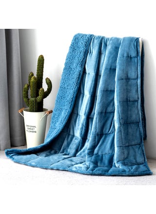 Topblan Sherpa Fleece Weighted Blanket 15lbs Uniformed Color with Fuzzy Fleece and Shaggy Sherpa to Help with Better Sleep 48x72 inches Slate Blue - pzsku/Z39568617821AF1A92E67Z/45/1750416669/1913570e-b804-41a7-a68f-97426ec22a30