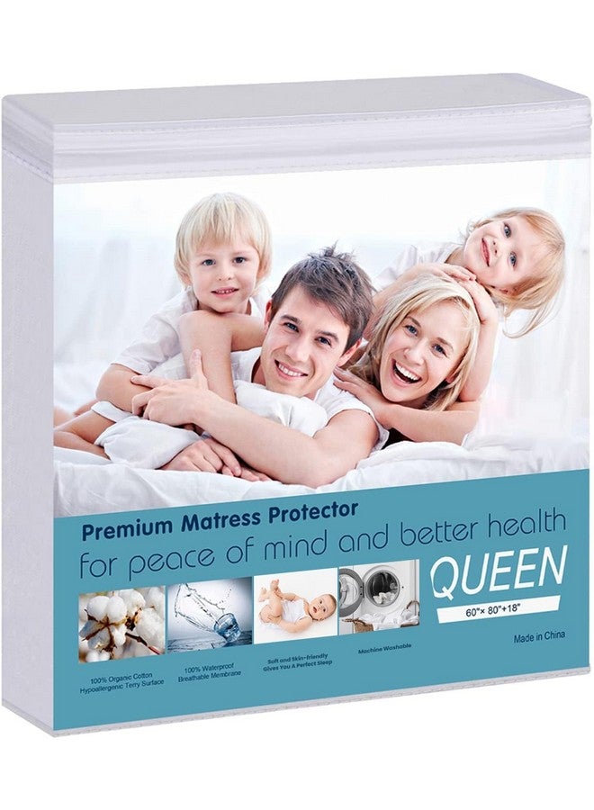 Foifope Waterproof Mattress Pad Protector 100% Organic Cotton Hypoallergenic Breathable Mattress Pad Cover, Deep Pocket  - Image 1