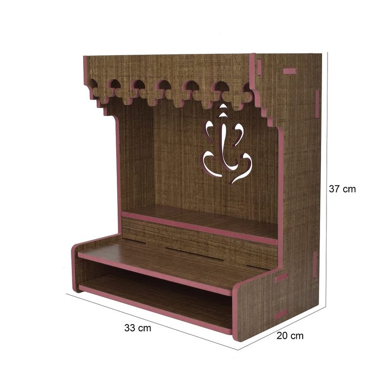 Nexat معبد خشبي للمنزل | معبد بوجا مدمج من MDF مع أبواب | معبد زخرفي للمكتب (528) - Image 2