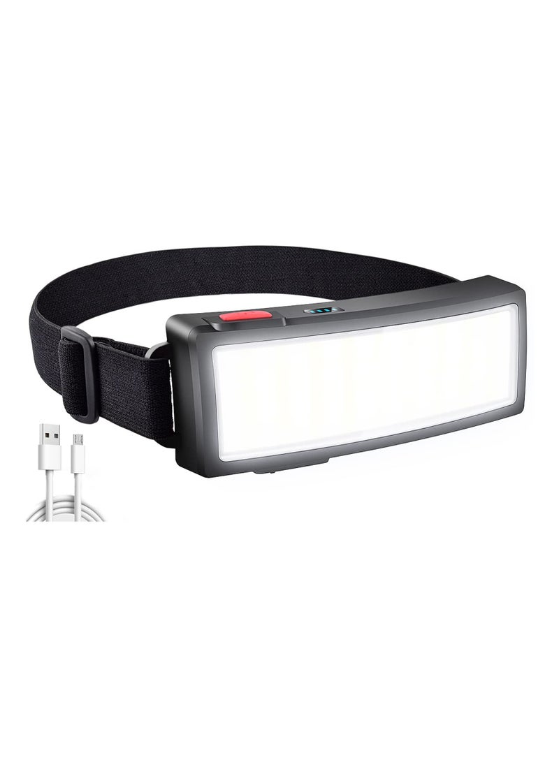 LED Head Torch, Rechargeable COB Head Torch Super Bright Headlamps, 500Lumen Lightweight Headlight, 3 Lighting Modes Work Light, USB Adjustable Head Torch for Camping, Hiking, Fishing - Image 1