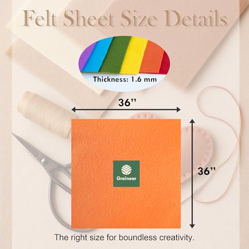 Grainear Ivory Soft Felt Fabric Sheet 36 x 36 16mm Thick Premium Craft Felt for Sewing DIY Projects Decorations Art and Kids School Projects - Image 3