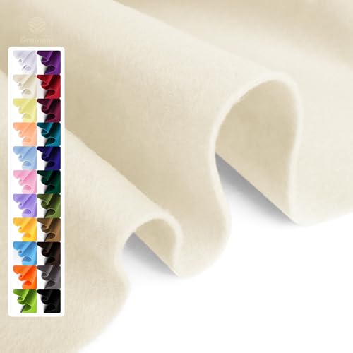 Grainear Ivory Soft Felt Fabric Sheet 36 x 36 16mm Thick Premium Craft Felt for Sewing DIY Projects Decorations Art and Kids School Projects - Image 1