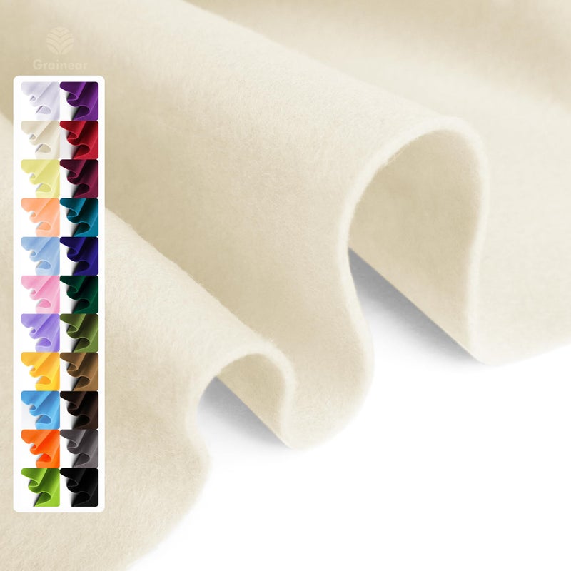 Grainear Ivory Soft Felt Fabric Sheet 36 x 36 16mm Thick Premium Craft Felt for Sewing DIY Projects Decorations Art and Kids School Projects - Image 2