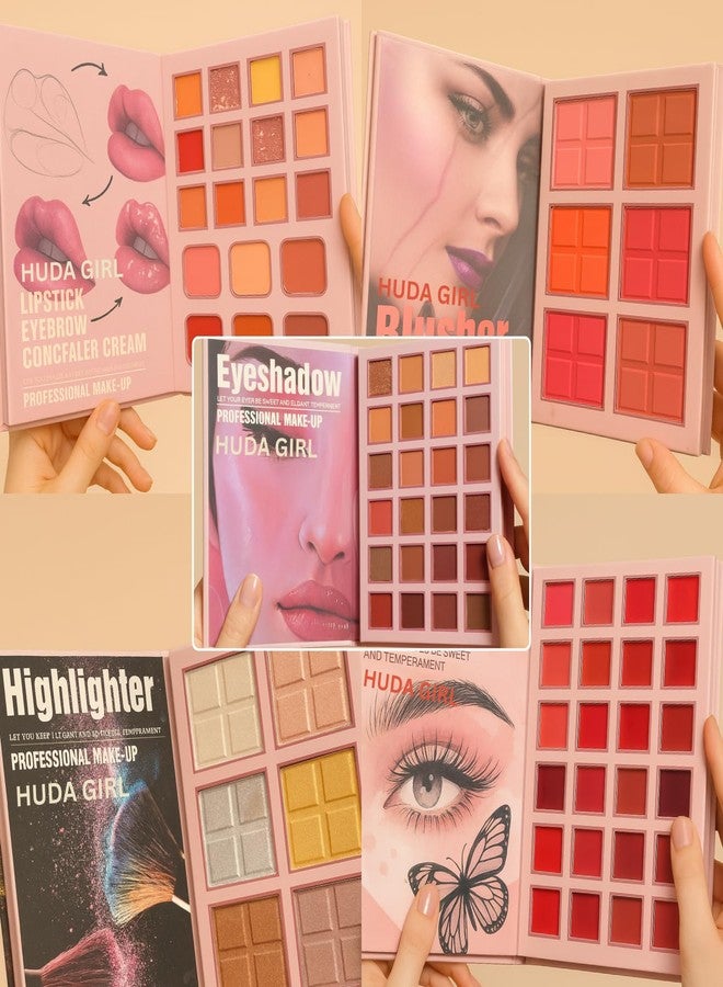 Huda Girl 5 in 1 Makeup Book Palette All in One with Blush, Highlighter, Lip Color, Eyeshadow, Concealer & Eyebrow Powder For Women & Girls - Image 1