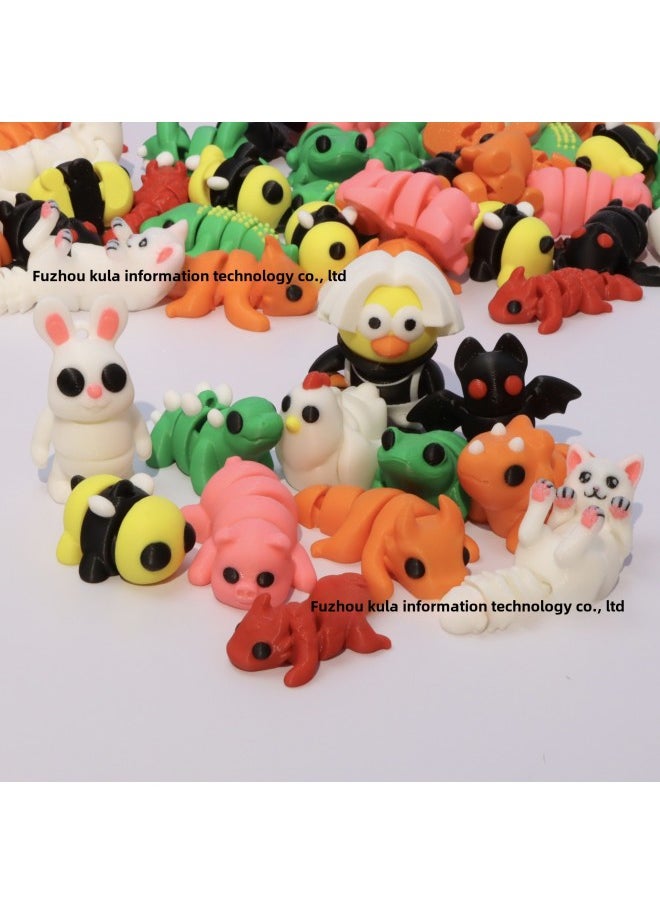 Generic - 3D Printing Color Small Animal Toys Explosions Simulation Animal Model Microscopic Landscape Decoration Blind Box Hand-made-Color:Small Crocodile - Image 1