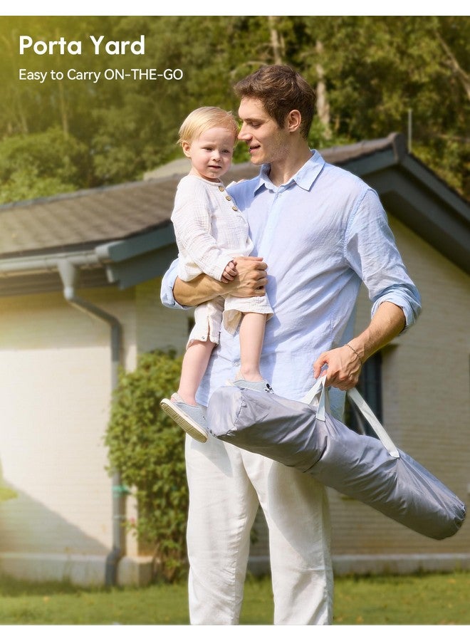 Babelio Baby Playpen with Canopy, Pop up Toddler Tent, Travel/Nap, Indoor and Outdoor, Portable&Foldable, Beach Tent, Sun Protection, Double-Door, One-Touch Storage - Grey - Image 3