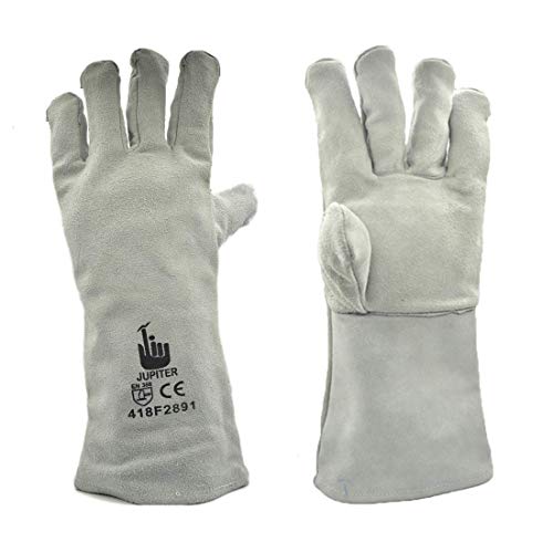 Jupiter Industries Rose Gardening Puncture Resistant Leather Gloves for Pruning Blackberries/Thorny Bushes/Roses/Wild Plants - White - 16 Inch (Pack of 1) - Image 1