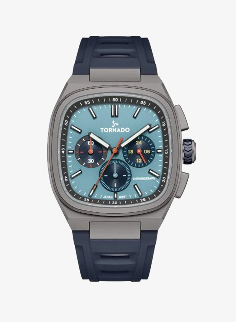 TORNADO Men's Rubber Strap Chronograph Watch T26102-BRNL - 42mm mm