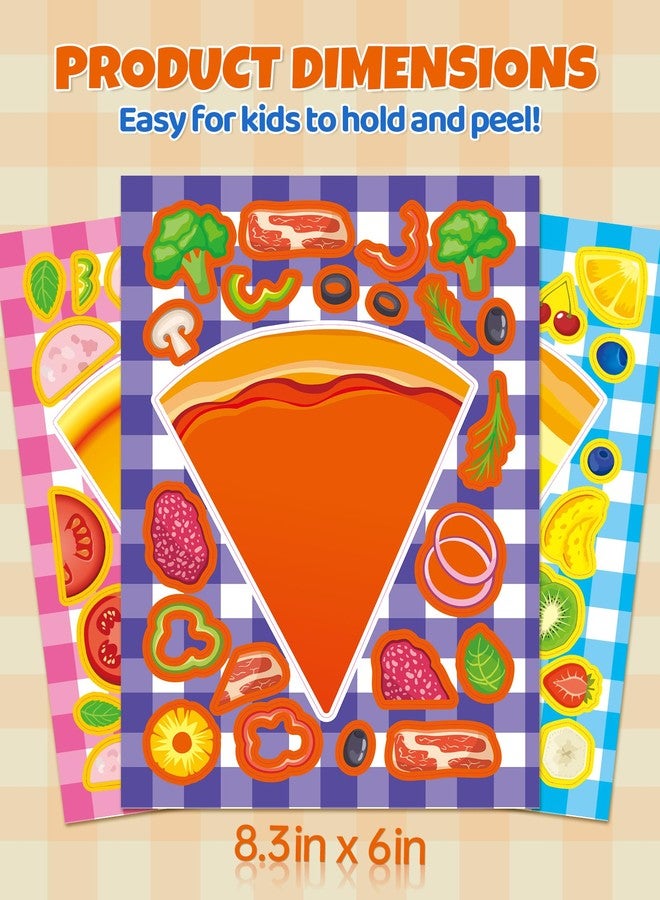 Aowplc مجموعة ملصقات "اصنع بيتزا" من Aowplc، 32 ورقة، للأطفال، 8 تصاميم متنوعة، مثالية لأعمال البيتزا الفنية، وهدايا الحفلات، والأنشطة الصفية. - Image 3