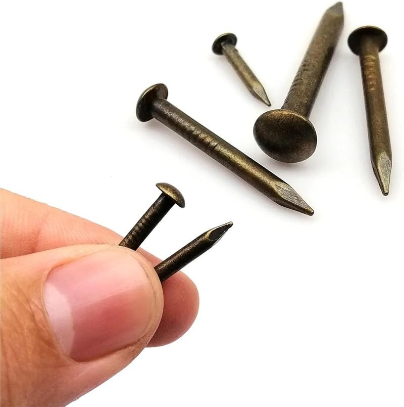 مسامير تسقيف برونزية نحاسية عتيقة رؤوس مستديرة صغيرة من النحاس النقي 120 قطعة 2 8x30 مم لمفاصل الأثاث وصندوق المجوهرات - Image 3