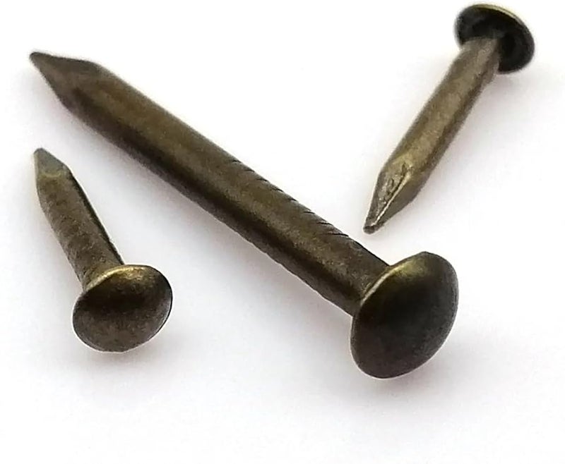 مسامير تسقيف برونزية نحاسية عتيقة رؤوس مستديرة صغيرة من النحاس النقي 120 قطعة 2 8x30 مم لمفاصل الأثاث وصندوق المجوهرات - Image 5