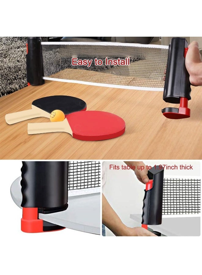 HaHaHai Portable Ping Pong Paddles Set Table Tennis Rackets with Retractable Ping Pong Net,3 Balls, Storage Bag All-in-One Premium Table Tennis Paddle Rackets for Beginners Intermediate Players Indoor Outdoor - Image 2