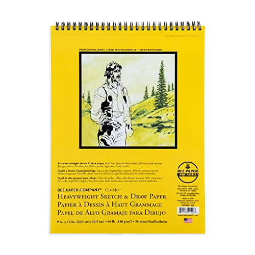 Bee Paper Company Bee Paper 9" x 12" Co-Mo Heavyweight Sketch Paper Pad, 30 Sheets - Image 1