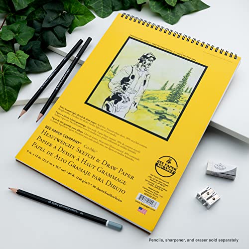 Bee Paper Company Bee Paper 9" x 12" Co-Mo Heavyweight Sketch Paper Pad, 30 Sheets - Image 3
