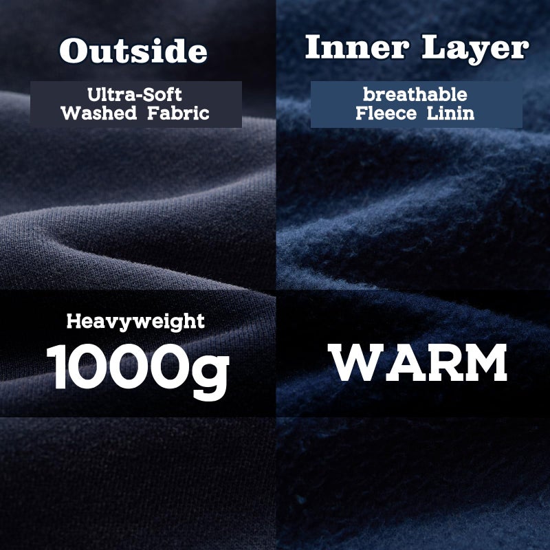 Dnzzs Womens Zip Up Hoodie Oversized Acid Wash Sweatshirts Heavyweight Fall Fashion Outfits Casual Jackets Winter Clothes,Blue,Medium - Image 4