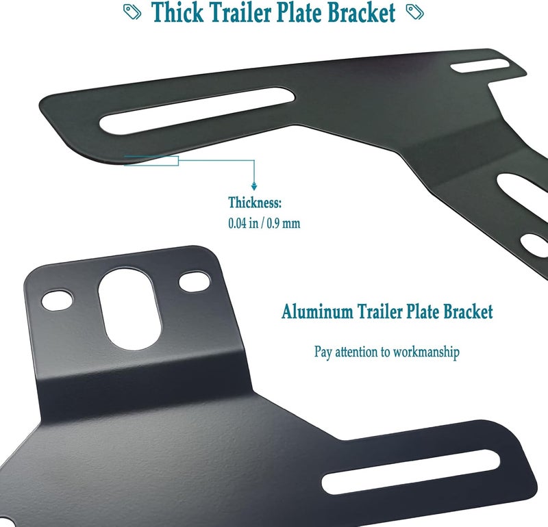 BGGTMO Trailer License Plate Bracket Holder - Metal Car Tag Frame with Mounting Kit - Image 3