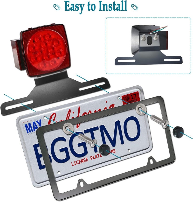 BGGTMO Trailer License Plate Bracket Holder - Metal Car Tag Frame with Mounting Kit - Image 5