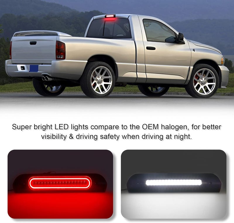 SHINEFIT LED 3rd Third Brake Light for Ram 1500 2002-2008, 2500/3500 2003-2009, Smoked Lens - Image 2