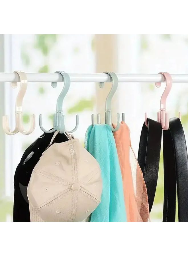 Light Brown Rotating Space Saving Hook Rack Durable PS Plastic Storage For Wardrobe Bags - Image 3