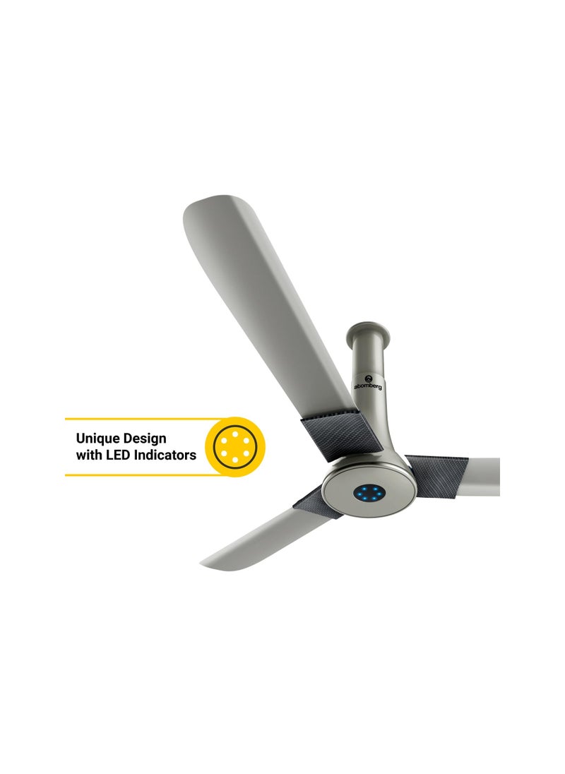 Generic - atomberg Studio+ 1200mm BLDC Ceiling Fan with Remote Control | BEE 5 star Rated Energy Efficient Ceiling Fan | High Air Delivery with LED Indicators | 2+1 Year Warranty (Sand Grey) - Image 1