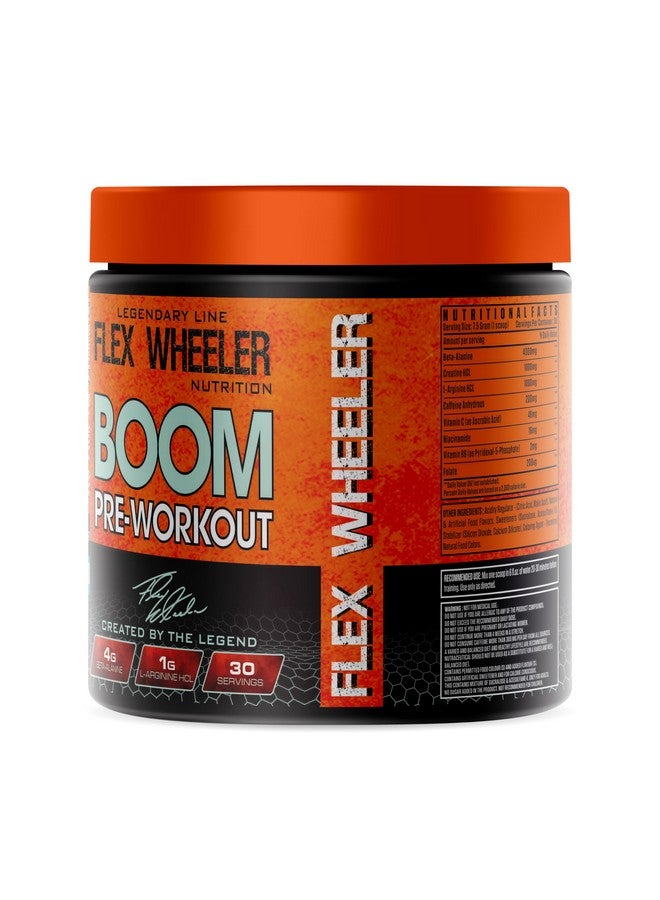 Flex Wheeler Nutrition فليكس ويلر للتغذية بوم مكمل ما قبل التمرين المتقدم - 30 حصة (225 جرام) | نكهة توت أزرق | صيغة طاقة متفجرة، تركيز وزيادة التحمل لأداء ذروة - Image 3
