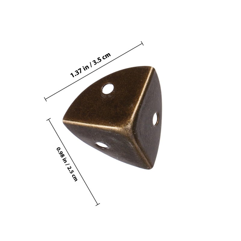 Vintage Metal Furniture Corner Protectors 12 Pcs Edge Bumpers For Wooden Desk Table Box Home Office - Image 3