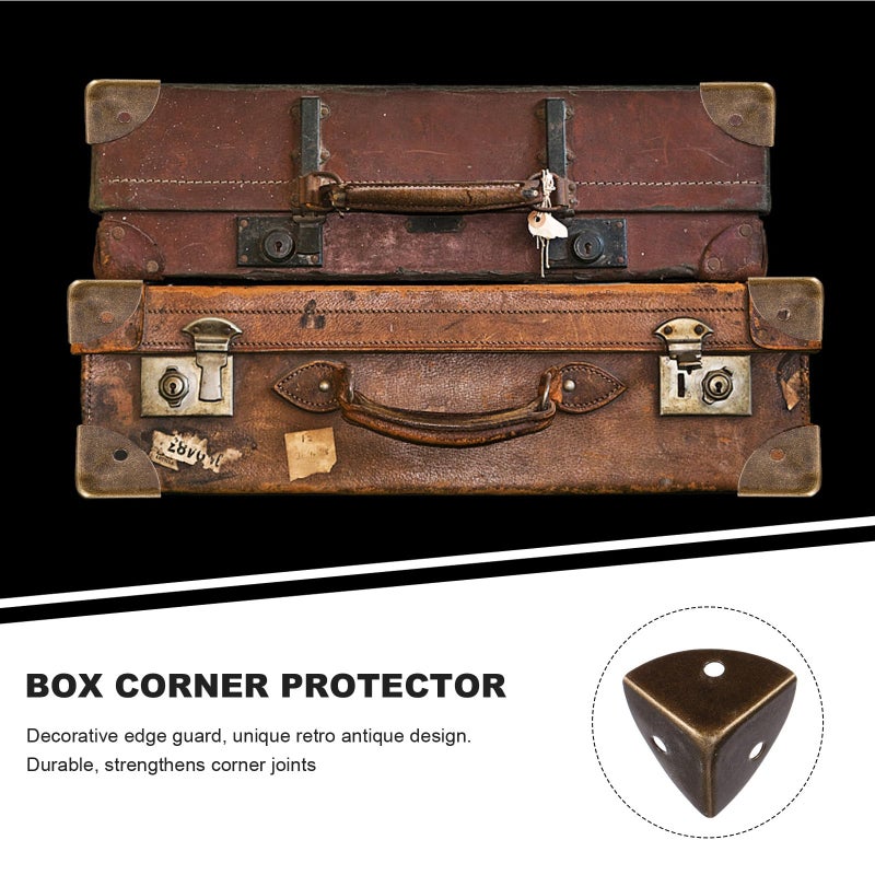 Vintage Metal Furniture Corner Protectors 12 Pcs Edge Bumpers For Wooden Desk Table Box Home Office - Image 4