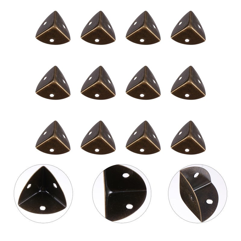 Vintage Metal Furniture Corner Protectors 12 Pcs Edge Bumpers For Wooden Desk Table Box Home Office - Image 5
