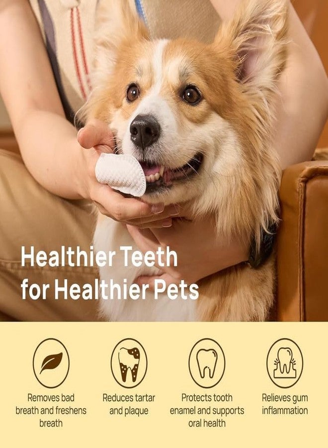 CRAZYABBS Pet Ear and Teeth Cleaning Finger Wipes for Dogs & Cats Anti-Mite Wet Tissue, Pack of 50 (pet Teeth Cleaning Wipes) - Image 4