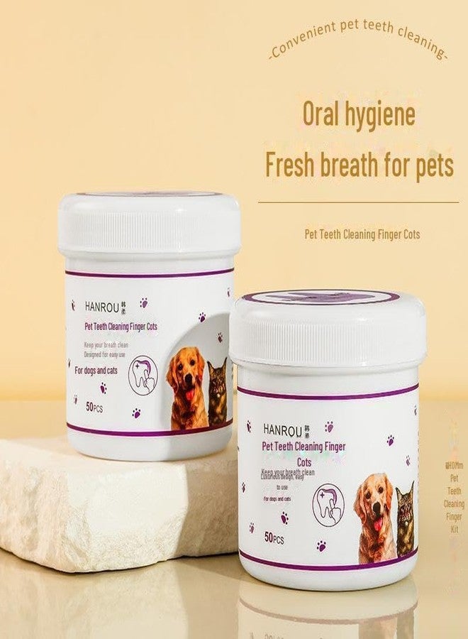 CRAZYABBS Pet Ear and Teeth Cleaning Finger Wipes for Dogs & Cats Anti-Mite Wet Tissue, Pack of 50 (pet Teeth Cleaning Wipes) - Image 3